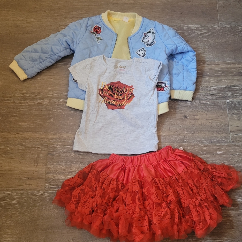 Disney Three-Piece Beauty & The Beast Girls' Outfit, 3T